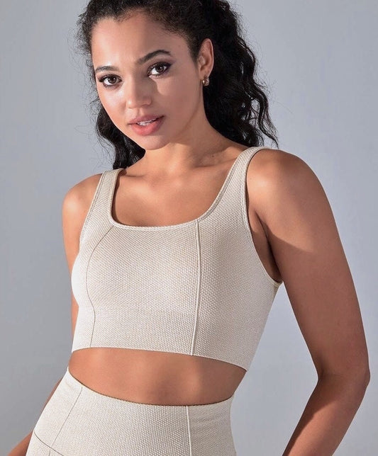 *NEW* High waist pants and U-shape bra set, Textured Beige